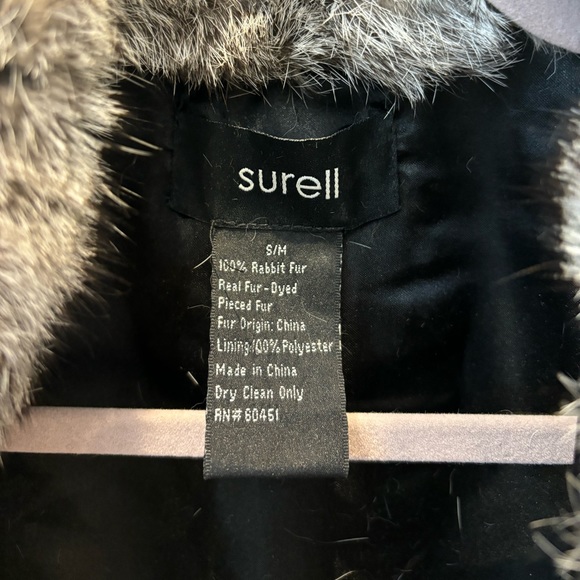 Surell 100% Rabbit Fur Vest - grey colouring - Sz small - zipper front - Picture 5 of 7